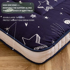 MAXYOYO Navy Star Futon Mattress, Padded Japanese Floor Mattress Quilted Bed Mattress Topper, Extra Thick Folding Sleeping Pad Breathable Floor Lounger Guest Bed for Camping Couch, Twin