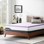 LUCID 2 Inch Lavender Infused Memory Foam Mattress Topper, Full Size – Ventilated Design – Pressure Relieving Bed Topper - Mattress Pad – CertiPur Certified