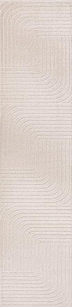 Eyely NCS101A-210 Scandinavian Odense Minimalist Angle Geometric Indoor Rug, Pet Friendly, Non-Shedding, Stain Resistant, Easy-Cleaning, Ivory/Cream, 2 ft. x 10 ft., Indoor/Outdoor, Runner Rug
