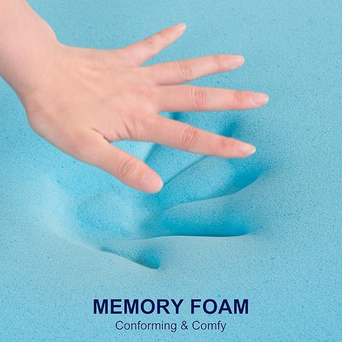 3 Inch Twin XL Memory Foam Mattress Topper Size for College and Dorm, Cooling Gel Infused, Mattress Pad for Pressure Relief, School Essentials, 39x80 Inches, Blue