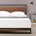 ZINUS Suzanne Bamboo and Metal Platform Bed Frame, 7-Inch Low Profile, Solid Steel Construction, No Box Spring Needed, Wood Slat Support, Easy Assembly, Chestnut Brown, Full
