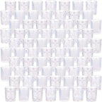 70pcs Assorted Votive Candle Holders - Colorful Glass Tea Lights Candle Holder in Bulk, Tealight Candle Holder for Table Centerpiece Wedding Decor Home Decoration