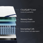 DreamCloud Classic 12" Full Mattress - Luxury Hybrid Gel Memory Foam - 365 Night Trial - Fiberglass Free - Forever Warranty - Mattress in a Box - CertiPUR-US Certified