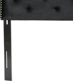 Christopher Knight Home Silas Velvet Headboard, Queen / Full, Black / Black