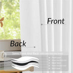 KangBang White Blackout Linen Curtains 96 Inches Long-Pinch Pleated Drapes for Living Room Office Hotel with Hooks, Room Darkening Vertical Curtains & Drapes 2 Panels,40Wx96L, Pure White