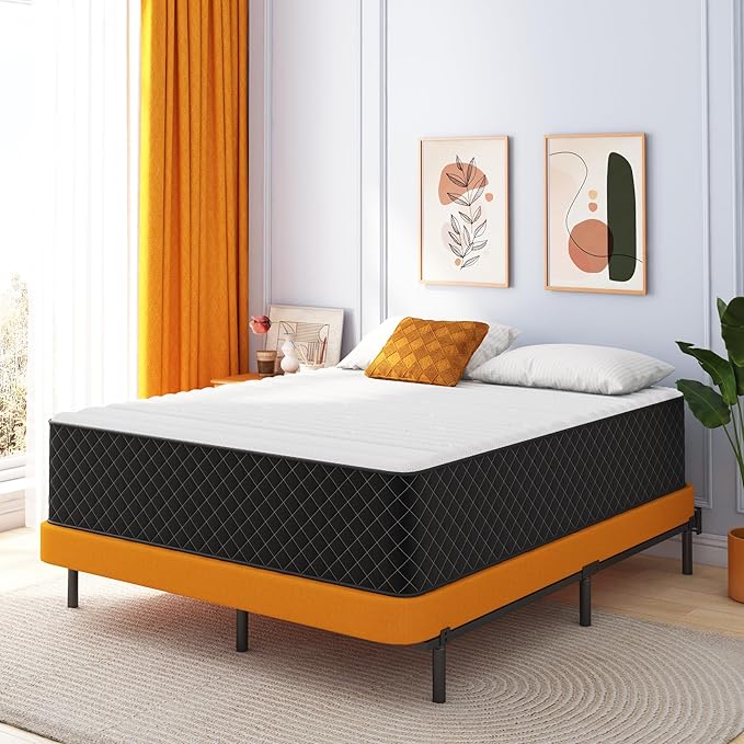 Swbvs 14 Inch King Hybrid Mattress – Firm Memory Foam & Pocket Spring Bed in a Box, Cooling Gel, CertiPUR-US Certified