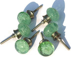 Handmade Bubble Glass Cabinet Knobs - Vintage Decorative, Trendy, Modern Design for Cabinets, Dressers & Furniture - Set of 6 (Green)