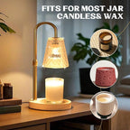 Candle Warmer Lamp with Timer - Adjustable Height, Electric Wax Melter in Gold for Cozy Aesthetic Home Decor, Gift for Women, Sister, Friend, Birthday, Housewarming