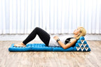 Leewadee 3-Fold Mat with Triangle Cushion – Comfortable TV Pillow, Foldable Mattress with Cushion Made of Eco-Friendly Kapok, 67 x 21 inches, Light Blue