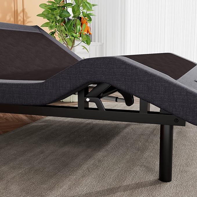 SHA CERLIN Electric Adjustable Bed Base, Ergonomic Upholstered Full Size Bed Frame with Upgraded Motors and Wireless Remote Control, Independent Head and Foot Incline, Assembly Required