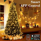 Brizled Smart Christmas Lights, 66FT 200 LED Color Changing Christmas String Lights App & Voice Control, Dimmable Warm White & Multicolor Xmas Tree Lights Music Sync for Indoor Outdoor Wedding Party