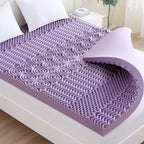 MUXHOMO 2 Inch 7-Zone King Mattress Topper, Egg Crate Foam Mattress Topper King Size for Back Pain, Lavender Cooling Gel Infused Bed Pad, CertiPUR-US and Oeko-TEX Certification (76"×80")