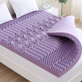 MUXHOMO 2 Inch 7-Zone Queen Mattress Topper, Egg Crate Foam Mattress Topper Queen Size for Back Pain, Lavender Cooling Gel Infused Bed Pad, CertiPUR-US and Oeko-TEX Certification (60"×80")