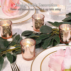 Votive Candle Holders Set of 24, Speckled Mercury Rose Gold Candle Holders for Wedding Centerpiece Table Decorations, Tealight Candle Holder for Party Bridal Shower Decor, Home Decor