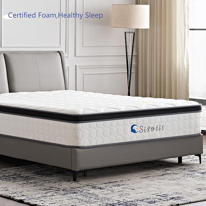 12 Inch King Size Hybrid Mattress - Medium Firm, Memory Foam & Pocket Springs, Motion Isolation, Edge Support, Pressure Relief, Ships Compressed