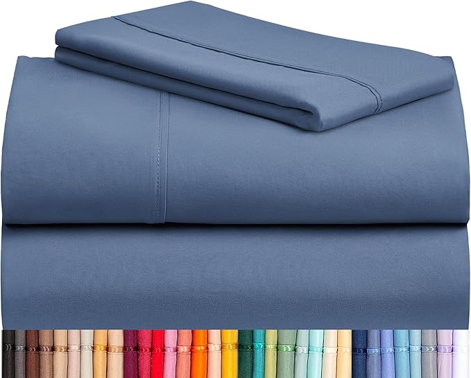 LuxClub 3 PC Sheet Bed Sheets Deep Pockets Wrinkle Free-Kids-Fitted Sheets Machine Washable Hotel Bedding Silky Soft - Oxford Twin