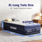 Twin XL Air Mattress with Built in Pump Raised,80" Long,Upgraded 18''Inflatable Mattress,Self Inflatable Blow Up Mattress in 2 Mins,Twin Size Air Mattress with Carry Bag for Home,Camping