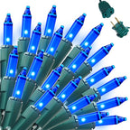 Joiedomi Blue Christmas String Lights,100 Count 22.3FT Christmas Fairy Tree Lights Plug in for Indoor Outdoor Xmas Decorations Patio Holiday Theme Party Yard House,Green Wire
