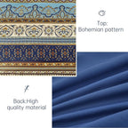 Cottolester Boho Queen Comforter Set 8 Pieces,Brown Blue Bohemian Comforter Paisley Striped Bed in A Bag,Soft Microfiber Bedding Set for All Season