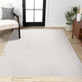 JONATHAN Y Graphic Lines High-Low Indoor Area Rug 3X5 White/Cream, Alcina Modern Scandinavian for Living Room, Bedroom, Kitchen, Easy-Cleaning, High Traffic, Pet-Friendly, Non-Shedding SND102B-3