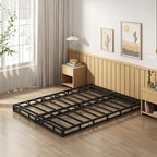 EMODA 4 Inch Full Box Spring Bed Base, 3000 LBS Heavy Duty Metal Mattress Foundation with Fabric Cover, Easy Assembly, Black