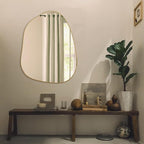 PERFNIQUE Irregular Wall Mirror Asymmetrical Mirror, 32''x24'' Gold Mirror for Bathroom Bedroom Living Room Entryway, Decorative Modern Boho Decor, Wall Mouted(Gold, 32''x24'')
