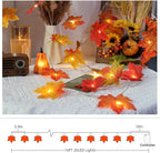 Fall Decor Multicolored Maple Leaf Lights, 10Ft 20LED Lights Battery Operated Fall Leaves Garland with Light Door Light String Home Decor Indoor Outdoor Halloween Thanksgiving Decorations