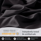 LuxClub 4 PC Full Sheet Set, Breathable Luxury Bed Sheets, Deep Pockets Wrinkle Free Cooling Bed Sheets Machine Washable Hotel Bedding Silky Soft - Black Full