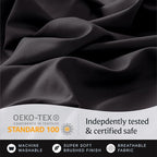 LuxClub 4 PC King Sheet Set, Breathable Luxury Bed Sheets, Deep Pockets Wrinkle Free Cooling Bed Sheets Machine Washable Hotel Bedding Silky Soft - Black King