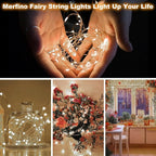 20 Pack Fairy Lights Battery Operated - 3 Speed Modes, 7Ft 20 LED String Twinkle Lights, Waterproof Copper Wire, Mini Firefly Light for Mason Jars Vases Christmas Decor, White