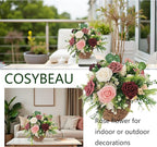 Artificial Flowers 25pcs Roses, Shade of Burgundy Foam Fake Rose Faux Flower for DIY Wedding Bouquets Bridal Shower Centerpieces Floral Arrangements Party Tables Home Decorations