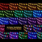 Minetom USB Globe String Lights - 17 ft 50 LED Color Changing Globe Fairy Lights with Remote and Timer, 16 Single Colors and 7 Modes Twinkle Lights for Bedroom Dorm Tent Bed Patio Christmas Party