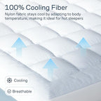 Niagara Cooling California King Mattress Topper - Pillow Top Mattress Cover Quilted Fitted Cooling Topper for Back Pain Deep Pocket Fits 20 Inches (72x84 Inches)