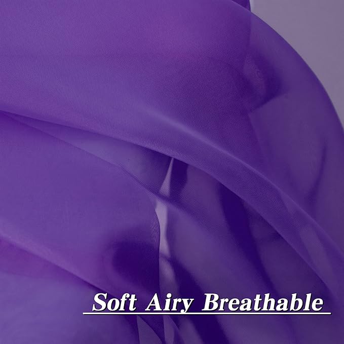 HUTO Purple Sheer Curtains 54 inches Long for Bedroom Top Rod Pocket Sheer Window Panels Curtains for Nursery Living Room 52 by 54 Inch Length Set of 2
