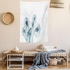 Ambesonne Flower Tapestry by Ambesonne, Unusual Image of Dandelions on Simple Background Uv Style Negative of Nature Art, Wall Hanging for Bedroom Living Room Dorm, 40 W X 60 L Inches, Teal White