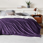 Bedsure GentleSoft Sherpa Fleece Blankets Queen Size for Bed - Thick and Warm Throw for Girls and Women, Soft Fuzzy Plush Queen Blanket for Winter, Purple, 90x90 Inches