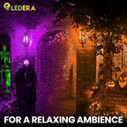 LED Orange and Purple Light Bulb, 40 Watt Equivalent LED A15 Bulb, 5 Watt Orange and Purple Color Light E26 Medium Bulb for Halloween, Christmas Decoration, Party, Holiday Mood Lighting, Pack of 2