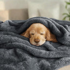 Exclusivo Mezcla Plush Fuzzy Fleece Bed Blanket King Size, Super Soft, Fluffy and Warm Blankets, Suitable for All Seasons (Dark Grey, 90x104 Inches)