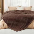Bedsure GentleSoft Fondue Fudge Fleece Blanket for Couch -Cozy Soft Blankets for Women, Cute Small Throws for Girls, 90x90 Inches