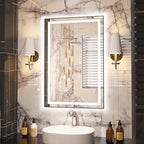 36"x 24" LED Bathroom Mirror with Black Frame, Bathroom Mirror with Lights Front and Backlit, Lighted Mirror Stepless Dimmable, Anti-Fog, Memory, LED Vanity Mirror with Lights 3 Colors
