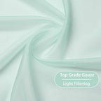 KEQIAOSUOCAI Aqua Sheer Curtain Panels 72 inches Long - Top Grade Grommet Solid Texture Soft Voile Window Drapes for Bedroom Living Room(38 Wide x 72-inch Length,2 Panels,Seafoam Green)