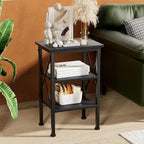 VECELO Modern Nightstands X-Design Side End Table Night Stand with Storage Shelf for Bedroom,Living Room,Set of 2 (Black A2)