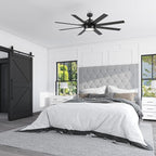 Honeywell Ceiling Fans Xerxes, 62 Inch Modern Indoor Ceiling Fan with Lights and Remote Control, Color Changing LED, 8 Dual Finish Blades, Reversible Motor - 51904-01 (Black)