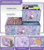 Sorbus Fabric Dresser for Kids Bedroom - Chest of 8 Drawers, Storage Tower, Clothing Organizer, for Closet, for Playroom, for Nursery, Steel Frame, Fabric Bins - Knob Handle (Tie-dye Purple)