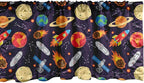 Ambesonne Space Window Valance, Universe Themed Illustration with Earth Moon Constellations Saturn Rockets Stars, Curtain Valance for Kitchen Bedroom Decor with Rod Pocket, 42" x 12", Dark Night Blue