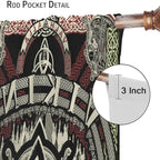Viking Curtains Nordic Mythology Rune Weapon Antique Viking Pirate Crow Art Pattern Printed Curtains Bedroom Living Room Decoration Blackout Curtains W55 * L63 Inch