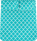 Mejoroom Full Bed Sheet Set - Super Soft Brushed Microfiber 1800 Thread Count Sheets with 16 inch Deep Pocket - Wrinkle Free - 4 Piece(Full, Aqua Quatrefoil with White Pattern)