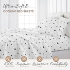 Linen Market 4 Piece King Sheet Set - Breathable, Double-Brushed Patterned Cooling Sheets – Oeko-TEX Certified Ultra Soft & Wrinkle-Free 16" Deep-Pocket King Sheets - Easy Care Indigo Flowers Navy