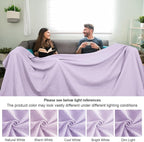 PHF Pre-Washed Cotton Waffle Weave Family Blanket,Oversized King Size 120"x 120"-Snag Proof Lightweight Breathable, 10'x 10' Huge Extra Large Big-Elegant Aesthetic Home Decoration Gift,Taro Purple