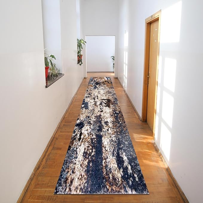 Keen Home Design Area Rugs - 2x20 Non-Shedding, Abstract Rugs for Kitchen, Living Room, Bedroom, Dining Room, Entryway - Size: 2'8" x 20', Multi